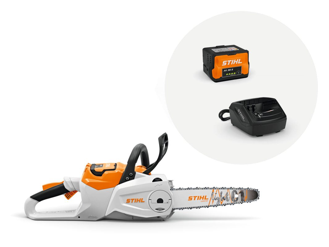 STIHL MSA 80 C-B AKKUS LÁNCFŰRÉSZ (AK30 AKKUVAL ÉS AL 101 TÖLTŐVEL)